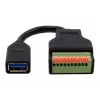 EXSYS EX-49126 cable adaptador USB-A hembra a bloque de terminales de 10 pines con pulsador, USB 3.2 Gen 1, 15 cm