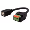 EXSYS EX-49130 adaptador USB 2.0 USB-B hembra a bloque de terminales de 5 pines con pulsador, 15 cm