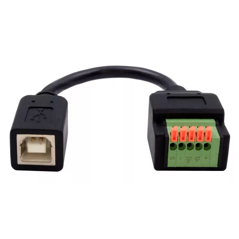 EXSYS EX-49130 adaptador USB 2.0 USB-B hembra a bloque de terminales de 5 pines con pulsador, 15 cm