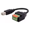 EXSYS cable adaptador USB-B macho a bloque de terminales de 5 pines con pulsador, USB 2.0, 15 cm EX-49131