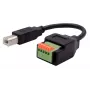 EXSYS cable adaptador USB-B macho a bloque de terminales de 5 pines con pulsador, USB 2.0, 15 cm EX-49131