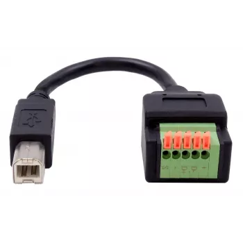 EXSYS cable adaptador USB-B macho a bloque de terminales de 5 pines con pulsador, USB 2.0, 15 cm EX-49131