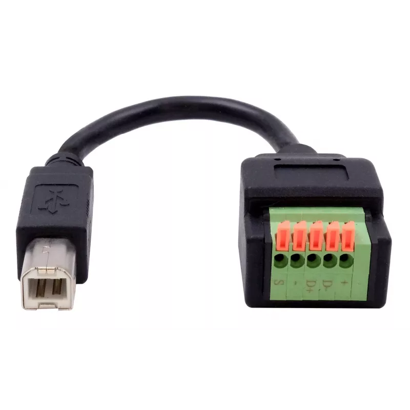 EXSYS cable adaptador USB-B macho a bloque de terminales de 5 pines con pulsador, USB 2.0, 15 cm EX-49131