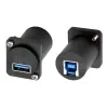 EXSYS EX-49155 adaptador de montaje USB 3.2 Gen 1 tipo D, USB-A hembra a USB-B hembra