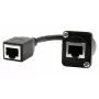 Conector hembra RJ45 tipo D para empotrar EXSYS, hembra a hembra, CAT.5e, 20 cm, apantallado, negro EX-49160