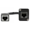 Conector hembra RJ45 tipo D para empotrar EXSYS, hembra a hembra, CAT.5e, 20 cm, apantallado, negro EX-49160