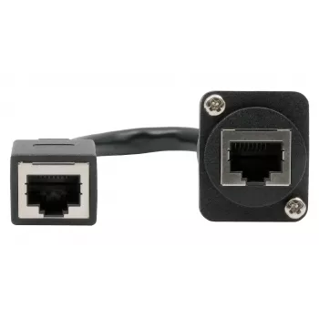 Conector hembra RJ45 tipo D para empotrar EXSYS, hembra a hembra, CAT.5e, 20 cm, apantallado, negro EX-49160