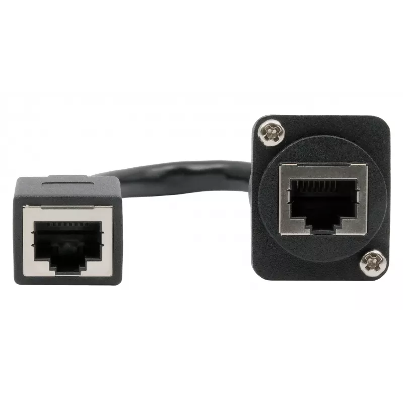 Conector hembra RJ45 tipo D para empotrar EXSYS, hembra a hembra, CAT.5e, 20 cm, apantallado, negro EX-49160