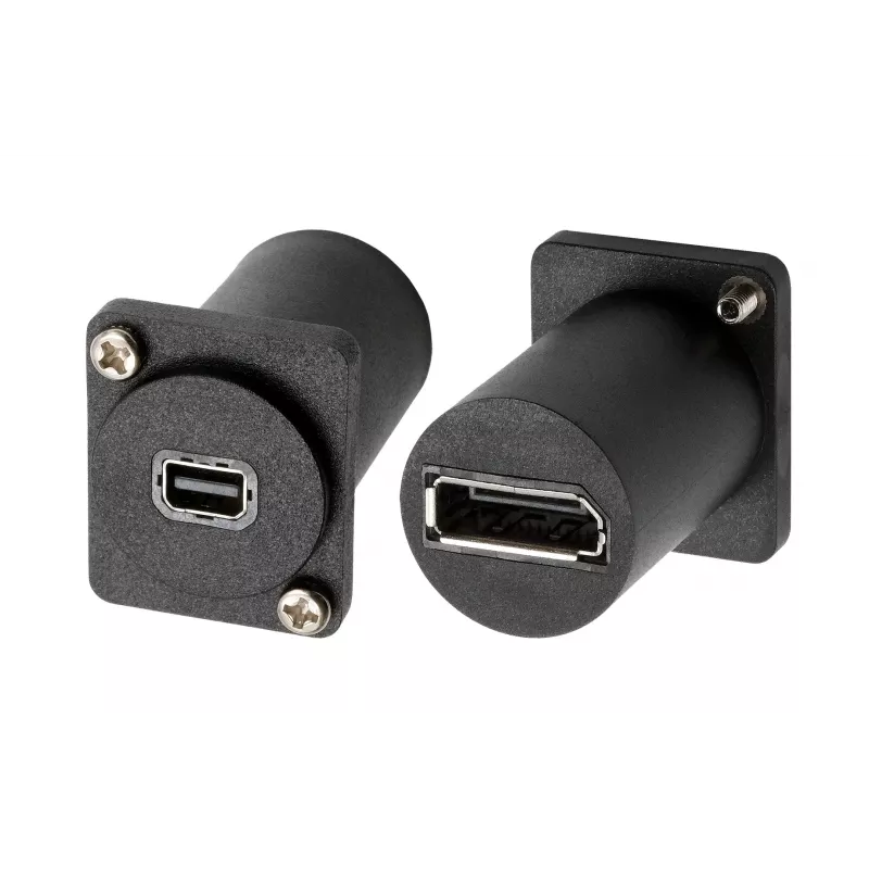 Adaptador tipo D EXSYS EX-49169 Mini DisplayPort hembra a DisplayPort hembra para montaje en panel