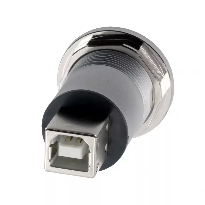 Adaptador de empotrar metálico EXSYS EX-49192 USB 2.0 Type-B hembra a hembra