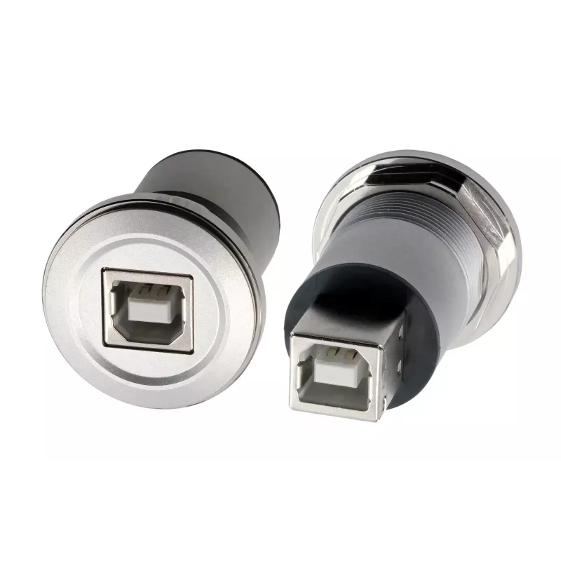 Adaptador de empotrar metálico EXSYS EX-49192 USB 2.0 Type-B hembra a hembra