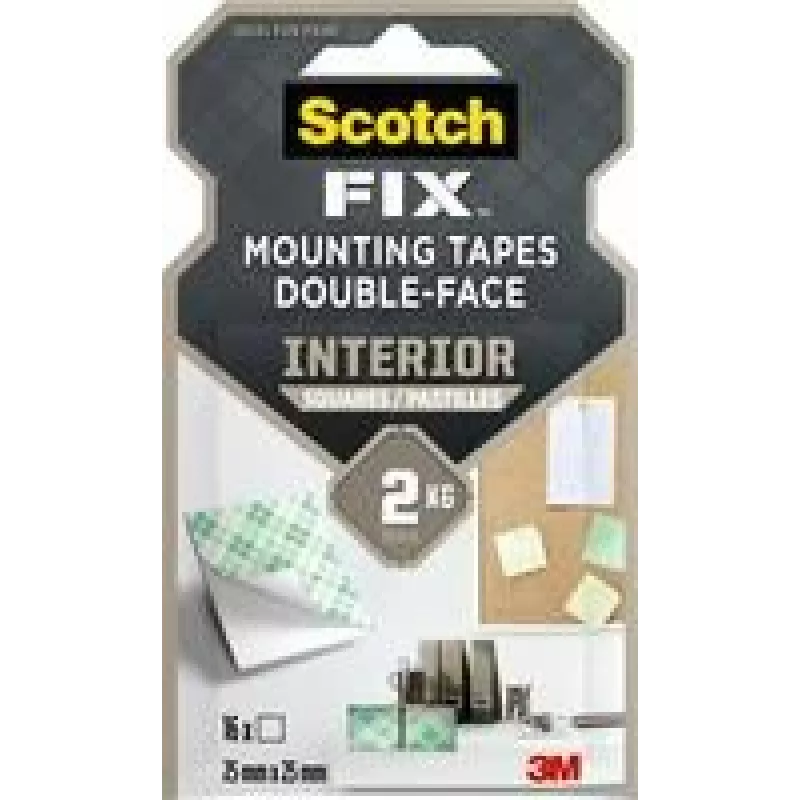 Cuadrados de montaje 3M Scotch-Fix para interior 25 mm x 25 mm blancos (pack de 12) 7100263584