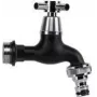 Bradas Grifo de 3/4 pulgadas con válvula de bola, latón cromado negro mate, 1 ud. (GKK0T3434BK)