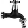Bradas Grifo de 3/4 pulgadas con válvula de bola, latón cromado negro mate, 1 ud. (GKK0T3434BK)