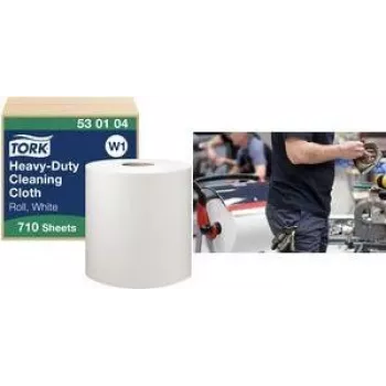 Rollo de paño multiusos TORK W1 Premium, 1 capa, blanco, 270 m, extra resistente, no tejido, 710 paños, 1 rollo (530104)