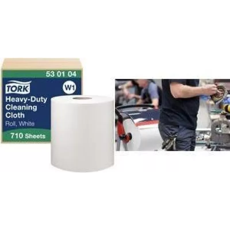 Rollo de paño multiusos TORK W1 Premium, 1 capa, blanco, 270 m, extra resistente, no tejido, 710 paños, 1 rollo (530104)