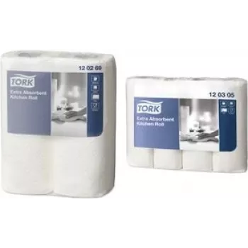 Papel de cocina Tork 120305 2 capas, blanco, 4 rollos, 90 hojas por rollo, 20,4 m