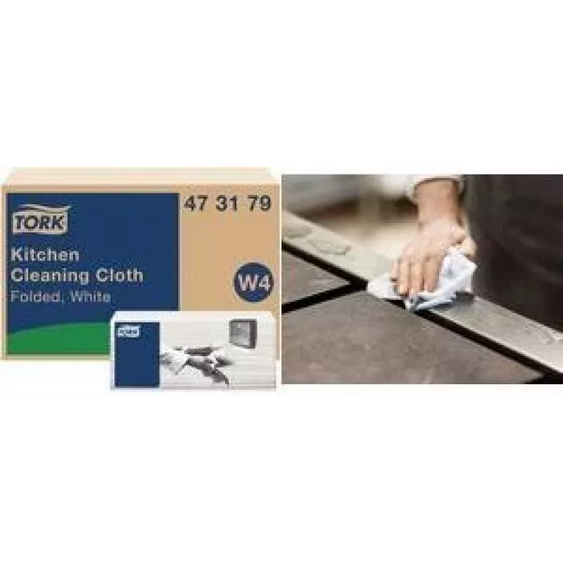 Paños de limpieza en seco Tork Premium W4, 1 capa, blanco, 300 hojas 473179
