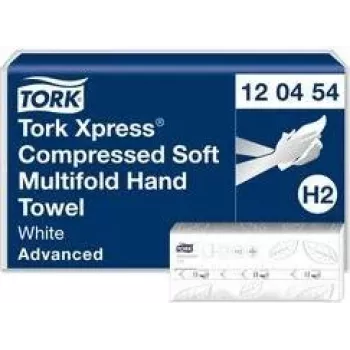 Toallas de papel TORK Xpress Multifold, 212 x 320 mm, sistema de plegado W H2, Advanced, tissue, gofrado, blanco - 1 paquete (600454)