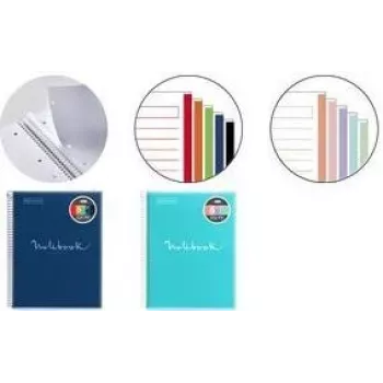 Cuaderno College Block EMOTIONS MIQUELRIUS, DIN A5, rosa cuadriculado, 120 hojas, 90 g/m² papel blanco, encuadernación espiral, 4 taladros, 1 unidad (MR46105)
