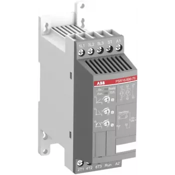ABB PSR16-600-70 arrancador suave, 16 A, 208-600 V AC, control 100-240 V AC, 3 fases, 7,5 kW a 400 V 1SFA896107R7000