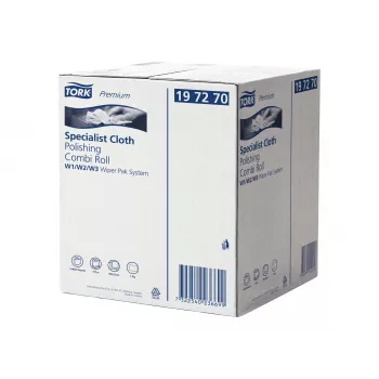 Rollo de pulido y limpieza Tork Premium, 1 capa, blanco, 171 m, no tejido, para dispensadores W1/W2/W3, 1 rollo (197270)