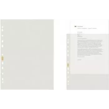 Fundas de documentos A4 ELBA recicladas, transparentes, 0,08 mm PE, abiertas por arriba, pack de 50