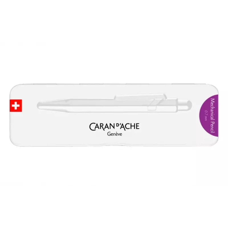 Portaminas CARAN D'ACHE 844 Colormat-X 0,7 mm, carcasa hexagonal de aluminio satinado violeta 844.605