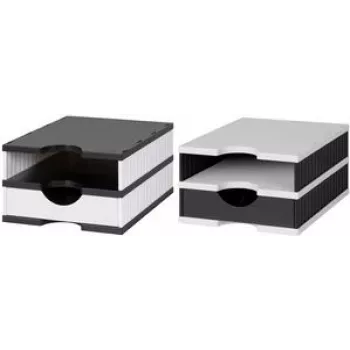 Styro 268-0102.0905S Organizador de escritorio de poliestireno negro / blanco