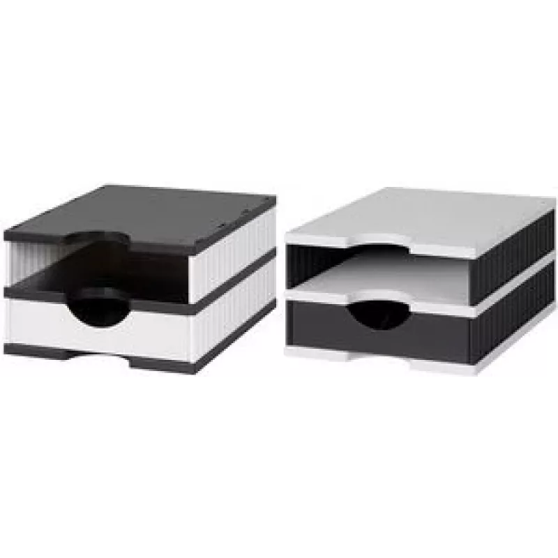Styro 268-0102.0905S Organizador de escritorio de poliestireno negro / blanco