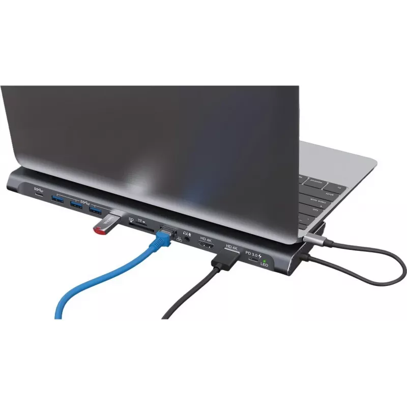 XTREMEMAC XWH-CDH-13 Docking station USB-C de 12 puertos gris espacial