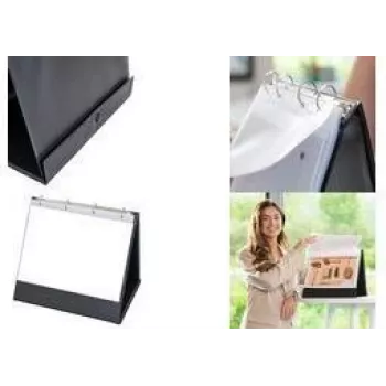 RILLSTAB RI94160 Fundas de flipchart de mesa A4 horizontal, pack de 10, polipropileno sin ácido, transparente