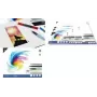 KANGARO K-5301 Bloc de papel acuarela, 170 x 240 mm, 16 hojas, 300 g/m², blanco crema, encolado por 3 lados