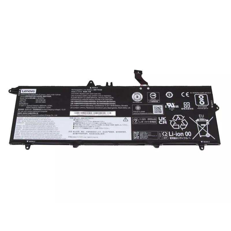 Lenovo 5B10W13912 Batería de portátil - Li-Ion, 3 celdas, 57Wh, 11,4V, negro