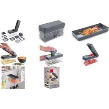 Metaltex cortador de frutas y verduras 12 en 1 Slice-Cube, gris 194850000