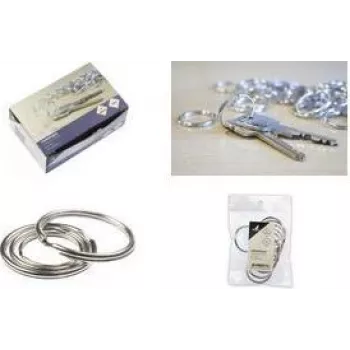 Kangaro llavero metálico, 25 mm de diámetro, plata, 1 ud. K-28125