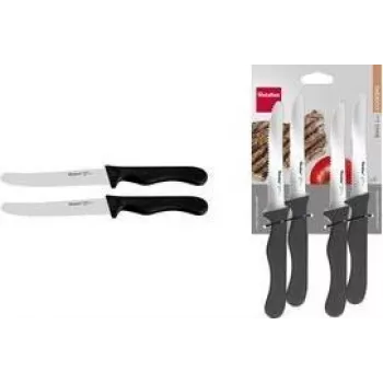 Metaltex Basic set de cuchillos para snacks, 4 piezas, mango negro, acero inoxidable 259823001