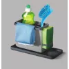 Metaltex Tidytex organizador de fregadero, plástico, gris, 2 soportes extraíbles para esponjas y bayetas 297530109
