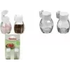 METALTEX set de salero y pimentero con tapa de clic, vidrio y plástico blanco, 2 uds. 252911080