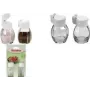 METALTEX set de salero y pimentero con tapa de clic, vidrio y plástico blanco, 2 uds. 252911080