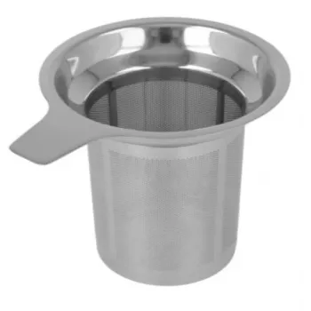 Colador de té grande Metaltex, acero inoxidable, filtro microperforado cortado con láser, apto para tazas y vasos 253835010