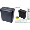 PAVO destructora de documentos de corte en tiras 12 hojas, tiras de 6 mm, boca de 220 mm, depósito de 18 L, negra (8000784)