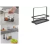 Metaltex Tokyo LAVA especiero con asa de transporte, metal recubierto negro mate 352912000