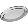 Metaltex bandeja de servir ovalada, acero inoxidable, pulido brillante, 300 mm de ancho, plateada, apta para lavavajillas, 1 unidad 690715010