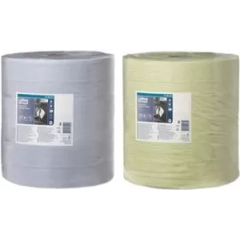 TORK rollo de papel de limpieza industrial, 3 capas, verde, 340 m, perforado, gofrado, 1 rollo (129364)