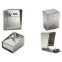 PAVO caja fuerte mini de acero inoxidable para 1 llave, plateada, cerradura de combinación de 4 dígitos 8025862