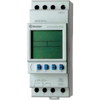Finder 12.91.8.230.0000 temporizador digital, carril DIN, 1 conmutador, 16 A, 230 V AC, programa diario