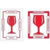 RILLPRINT 76160 etiquetas de advertencia frágil, adhesivo permanente, blanco/rojo, 74 x 105 mm, 500 etiquetas por rollo