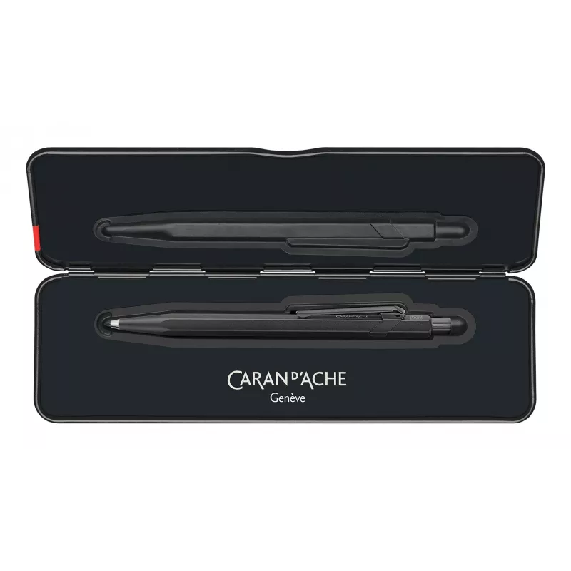 CARAN D'ACHE Fixpencil BLACK CODE portaminas, 2 mm, carcasa de aluminio hexagonal negro mate 22.496