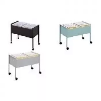 DURABLE ECONOMY DUO 100 A4 carro de archivo colgante, 2 niveles, capacidad para 100 archivos, negro 308223